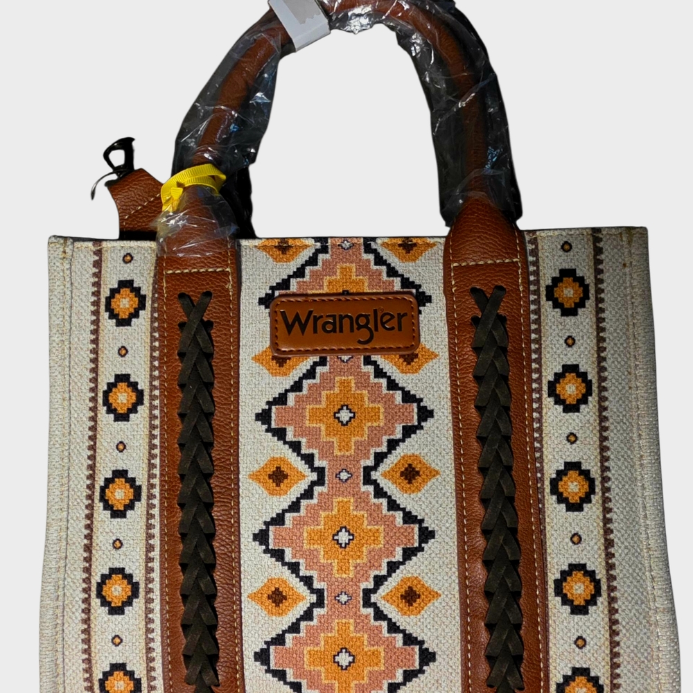 Wrangler Women's Tan and Brown Patterned Tote Bag